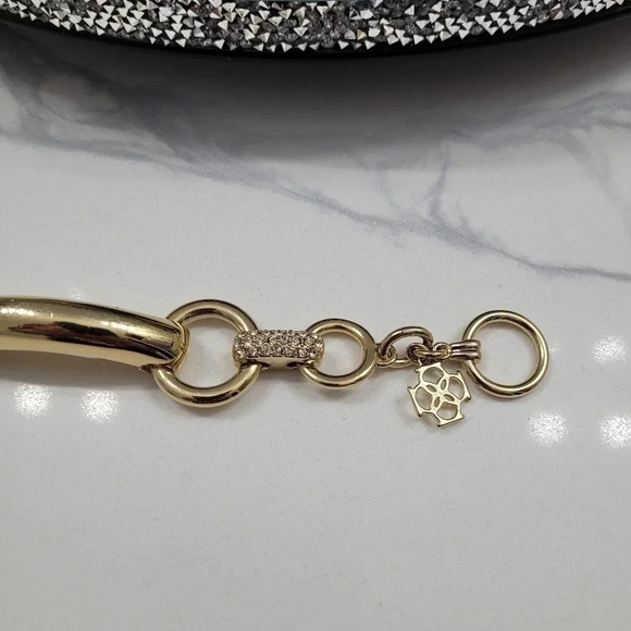 Gold Toned Rhinestone Toggle Bracelet - Picture 9 of 12